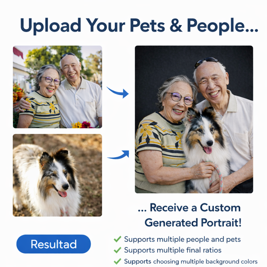 Custom Pet & Owner Reunion Portrait – High-Resolution Digital Memorial Photo(12-Hour Delivery)