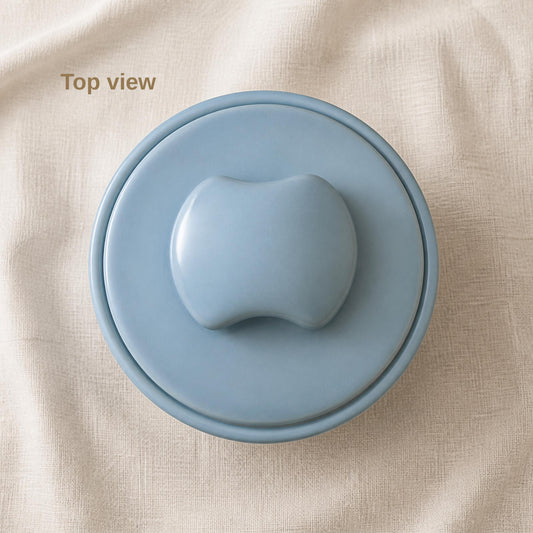 Custom Ceramic Urn for Ashes, Soft Blue Pastel Wave Keepsake Box, Personalized Cremation Urn, Remembrance Gift