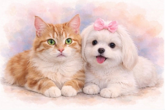 Custom Watercolor Pet Portrait from Photo – Personalized Digital Painting for Dogs, Cats & Any Pet | Printable Gift | Multiple Pets (Digital Download)