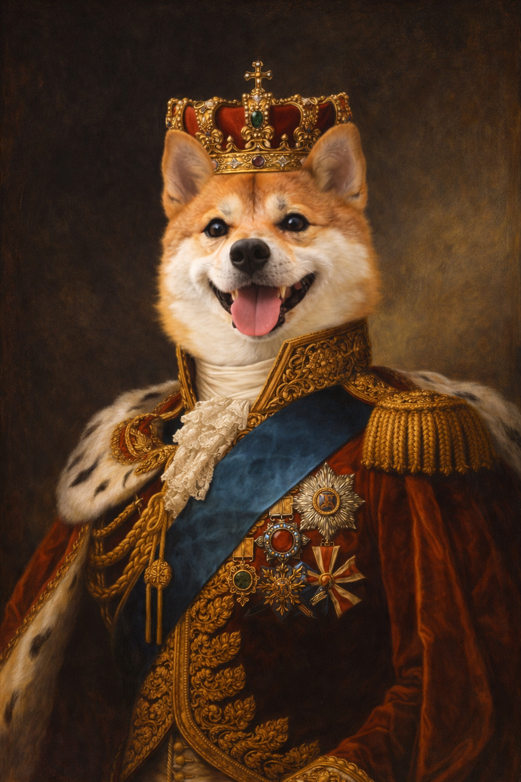Royal Renaissance Custom Pet Portrait from Photo – Personalized Victorian King & Queen Style Painting for Dog,Cats,All Pets, Multi-Pet Supported, HD Digital Download Gift