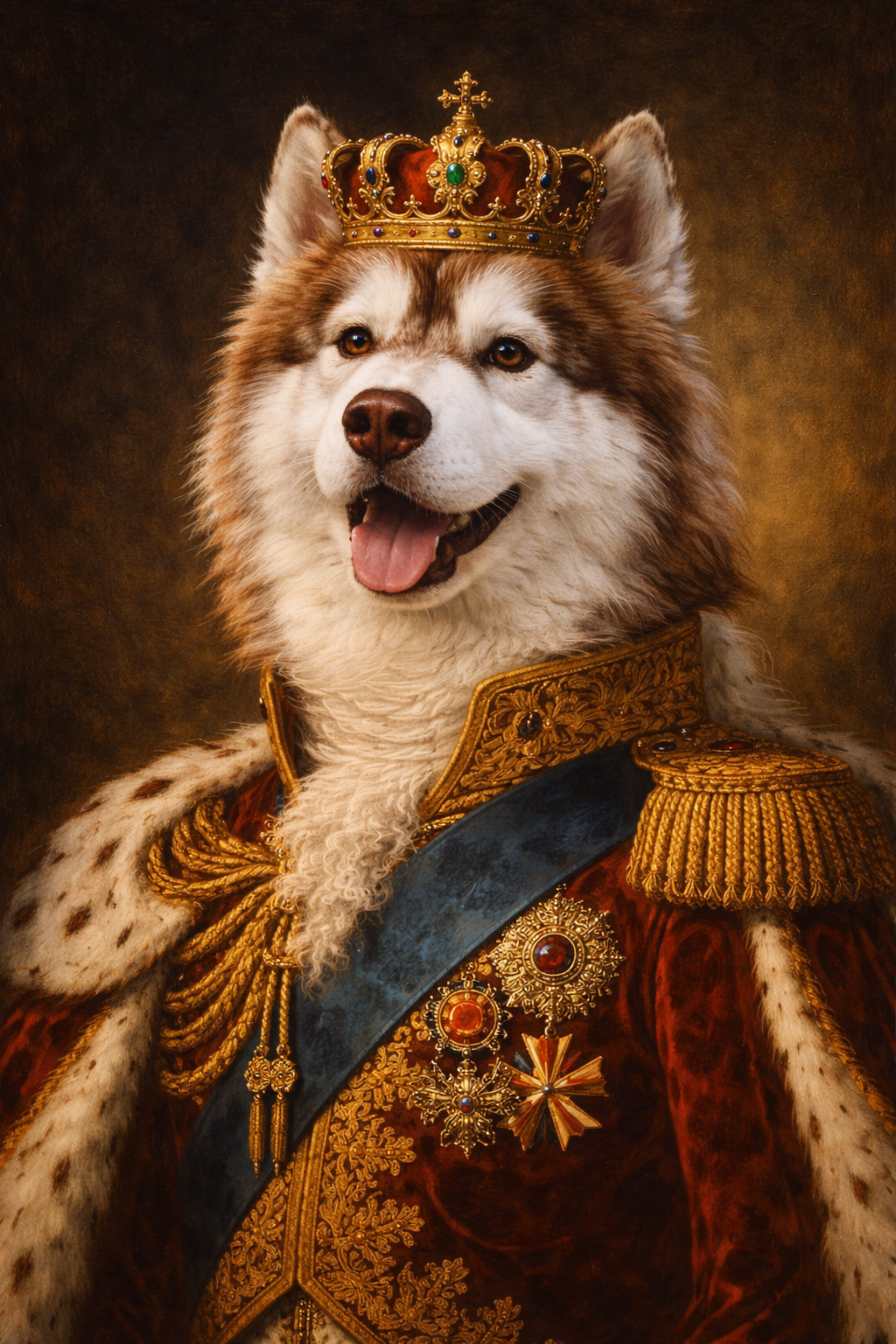 Royal Renaissance Custom Pet Portrait from Photo – Personalized Victorian King & Queen Style Painting for Dog,Cats,All Pets, Multi-Pet Supported, HD Digital Download Gift