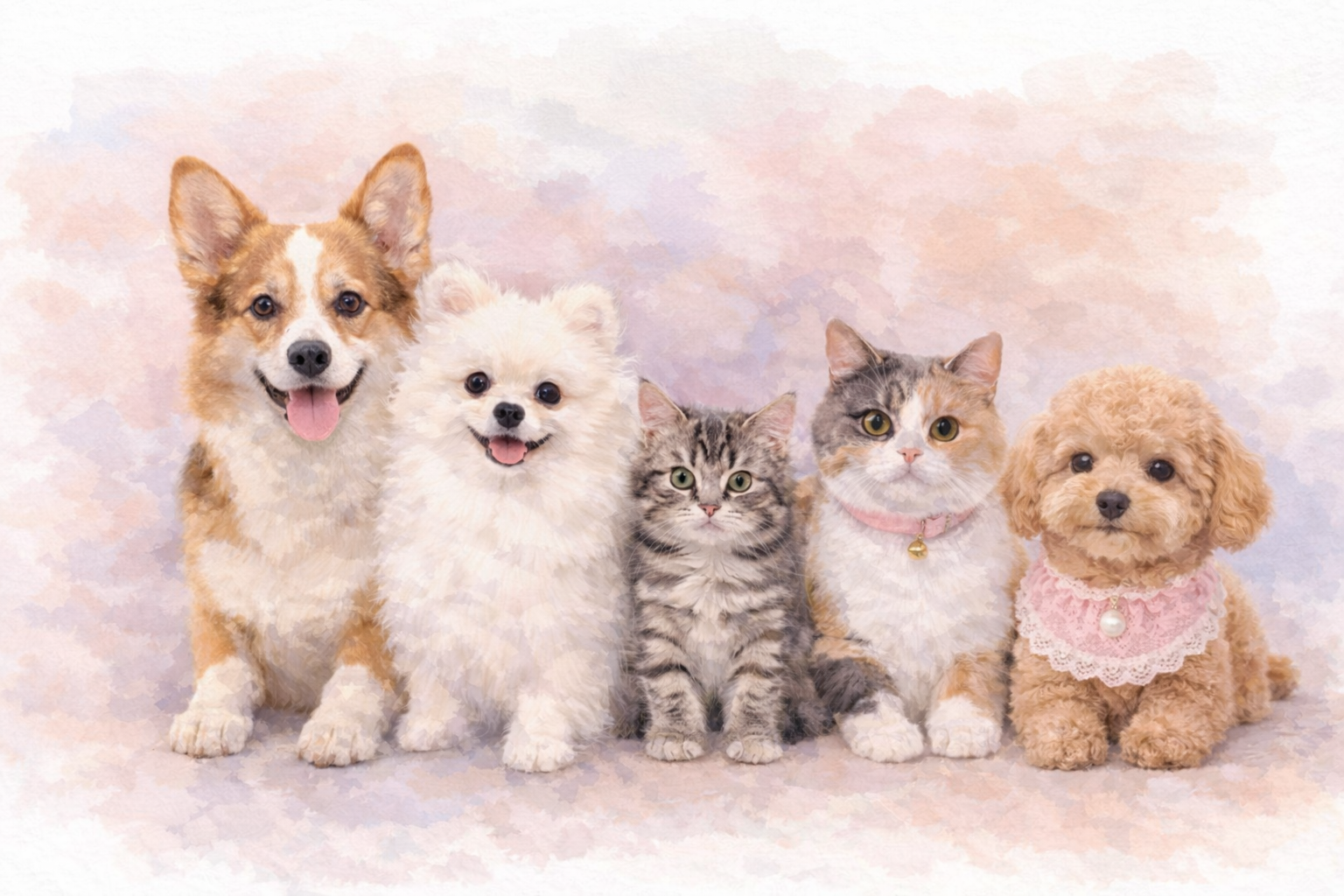 Custom Watercolor Pet Portrait from Photo – Personalized Digital Painting for Dogs, Cats & Any Pet | Printable Gift | Multiple Pets (Digital Download)