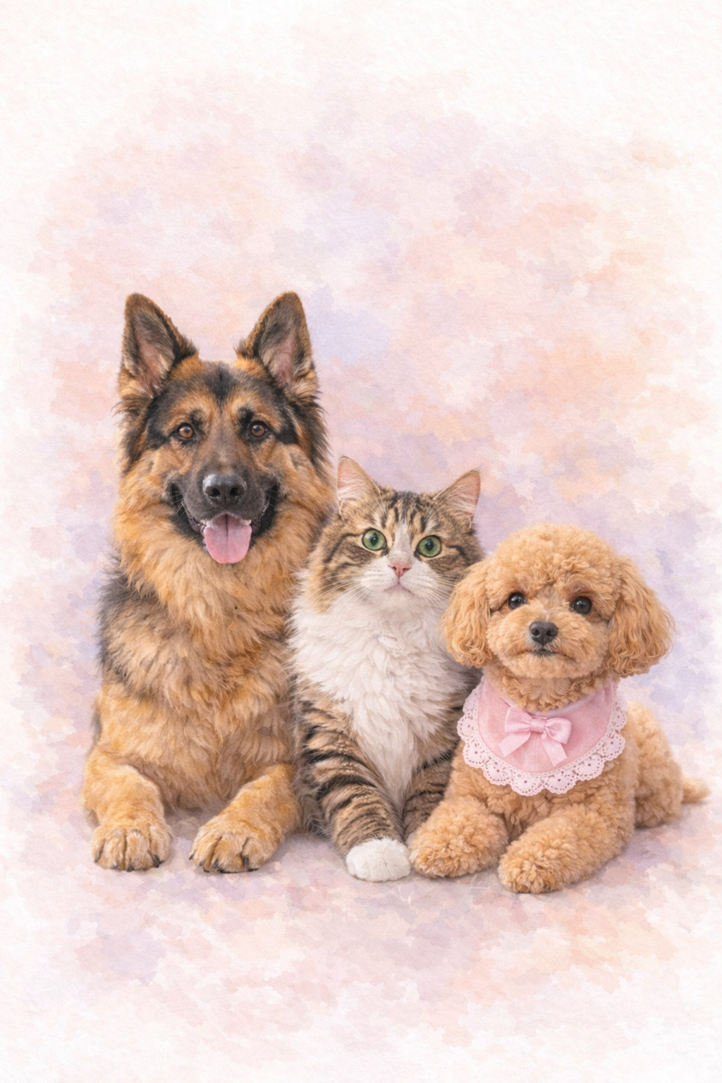 Custom Watercolor Pet Portrait from Photo – Personalized Digital Painting for Dogs, Cats & Any Pet | Printable Gift | Multiple Pets (Digital Download)