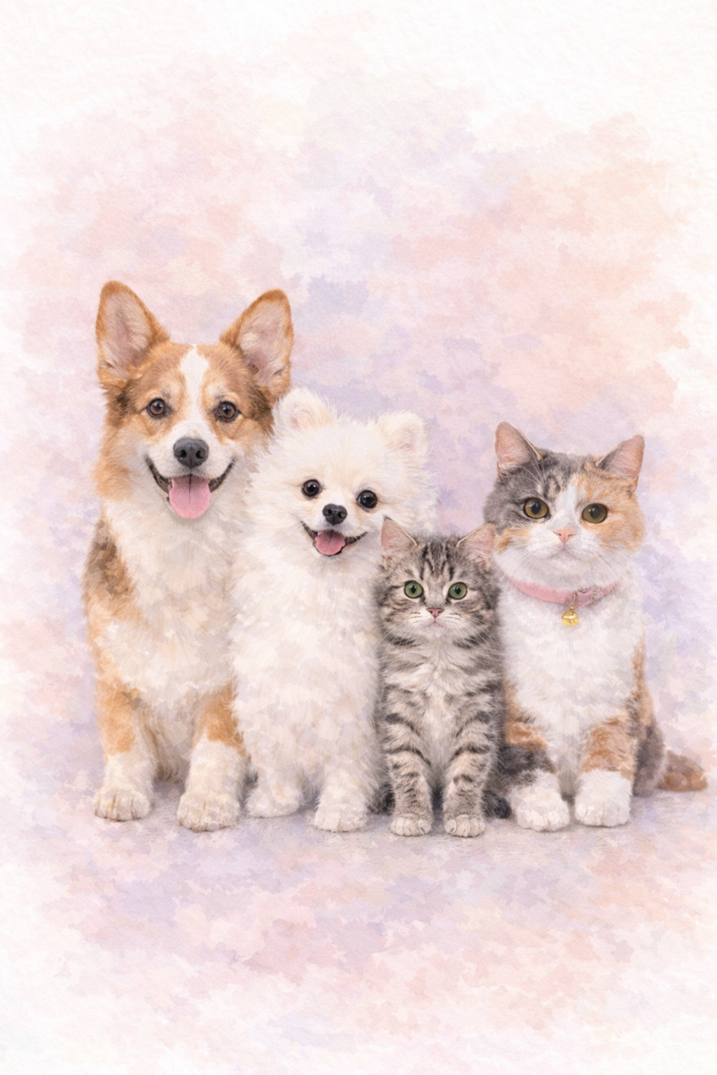 Custom Watercolor Pet Portrait from Photo – Personalized Digital Painting for Dogs, Cats & Any Pet | Printable Gift | Multiple Pets (Digital Download)