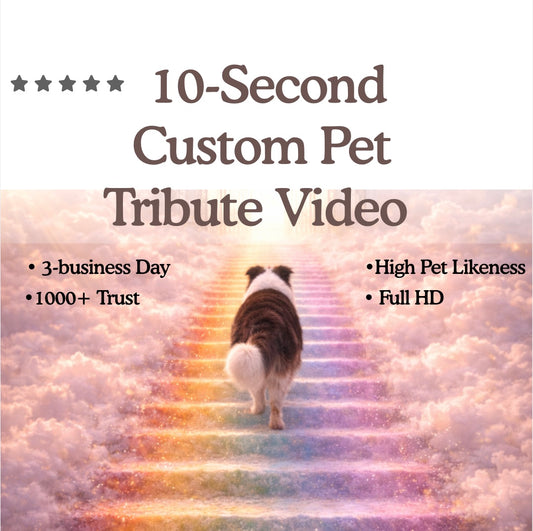 “Heavenly Farewell Moment“ - Rainbow Bridge Pet Memorial Video | Custom 9-10s Tribute Animation from Your Photos | Heartfelt Digital Keepsake(Digital Download)
