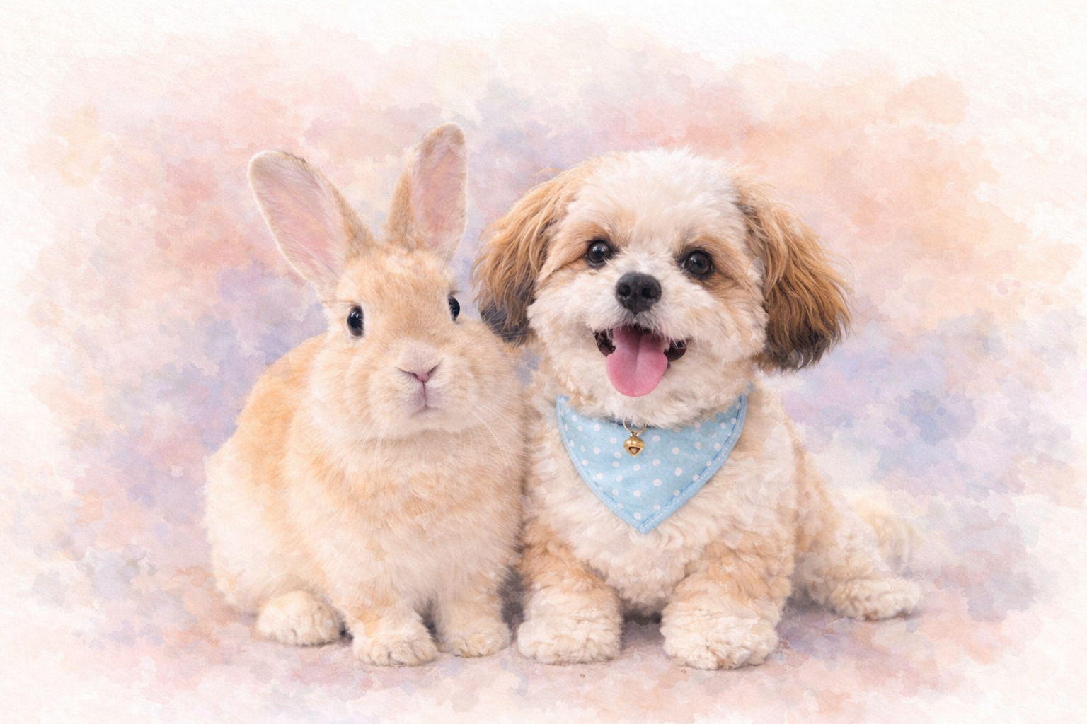 Custom Watercolor Pet Portrait from Photo – Personalized Digital Painting for Dogs, Cats & Any Pet | Printable Gift | Multiple Pets (Digital Download)