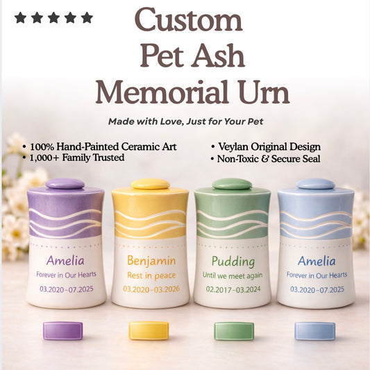 Wave of Life™ Custom Pet Ashes Urn – Personalized Airtight Ceramic Memorial Urn for Dogs & Cats