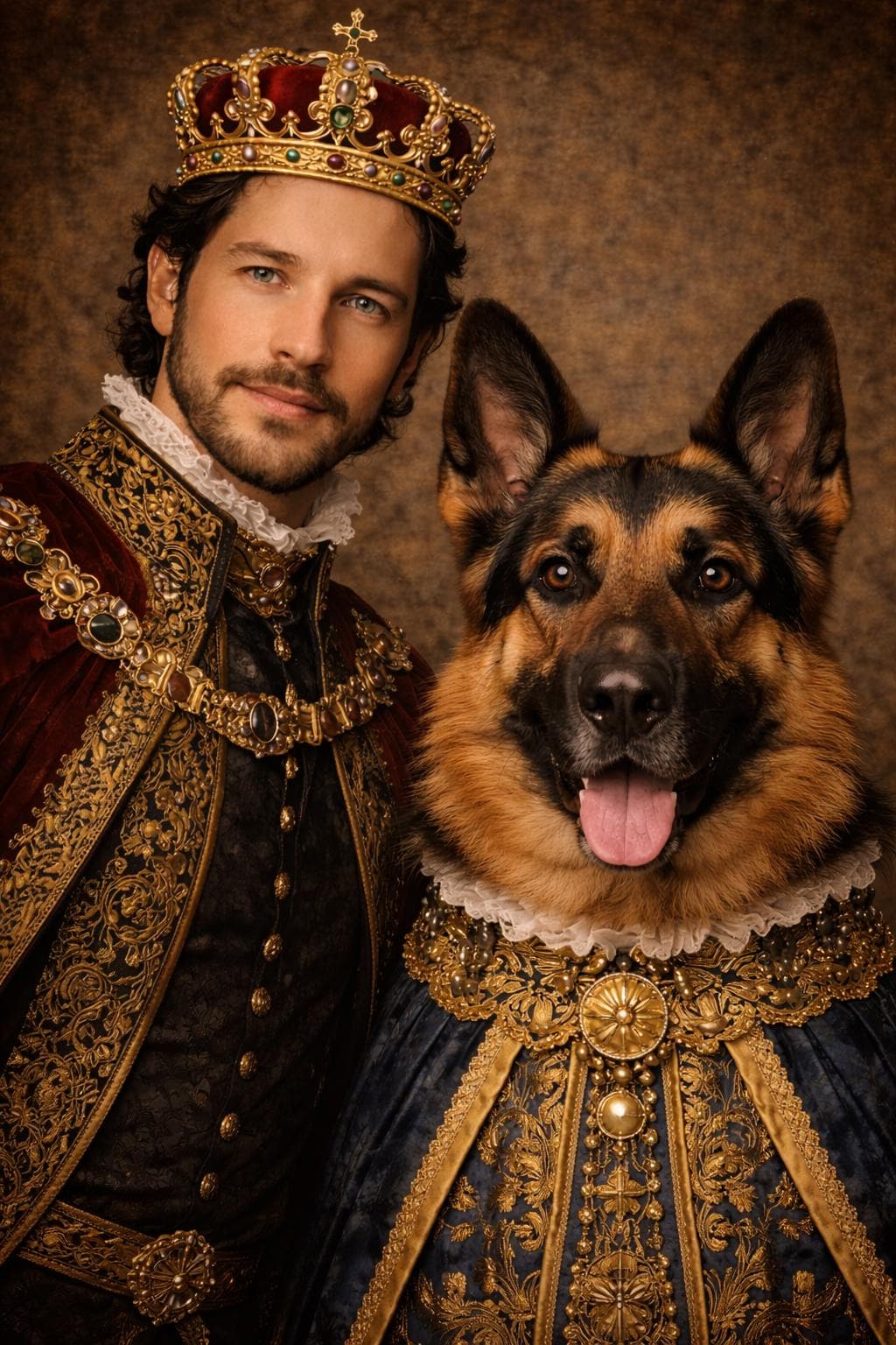 Royal Pet Portrait Photo Renaissance Custom Family Painting Personalized King Queen Artwork Digital
