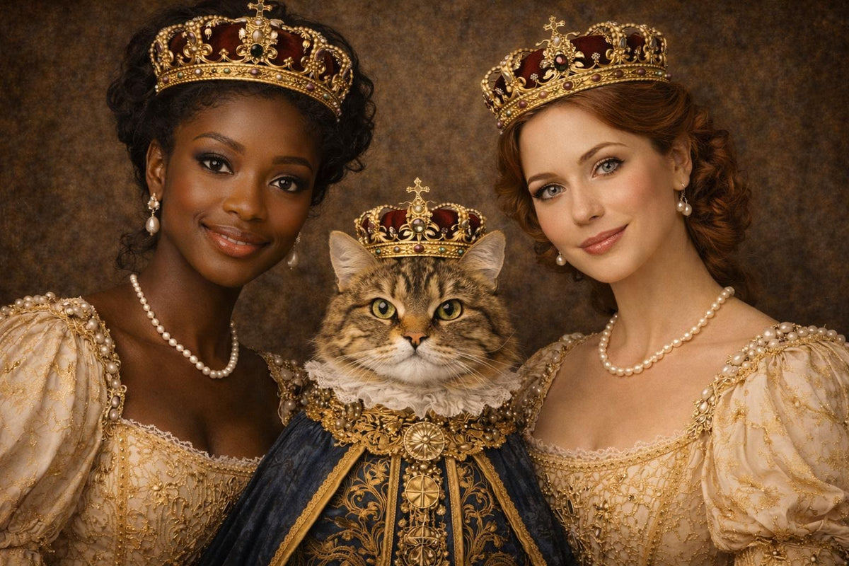 Royal Pet Portrait Photo Renaissance Custom Family Painting Personalized King Queen Artwork Digital