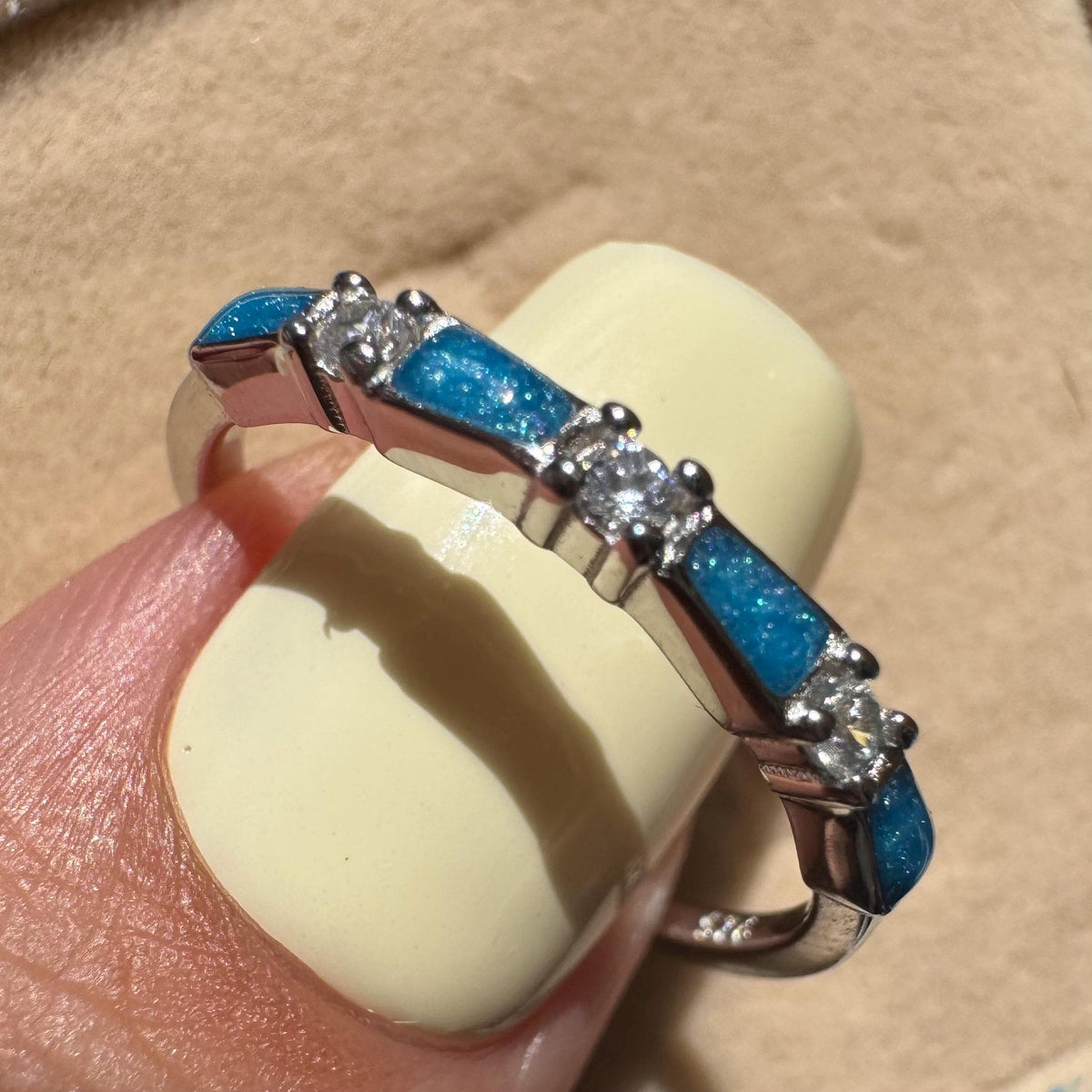 Custom Tapered Baguette Ashes Ring, Sterling Silver Dog or Cat Cremation Jewelry
