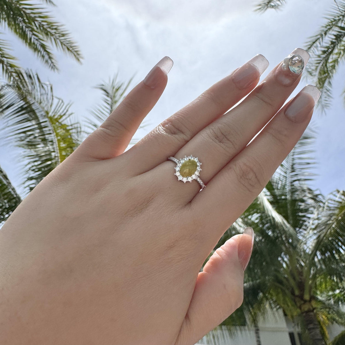 Custom Pet Cremation Ring, Oval Halo Ring with Ashes, Sterling Silver Memorial Jewelry