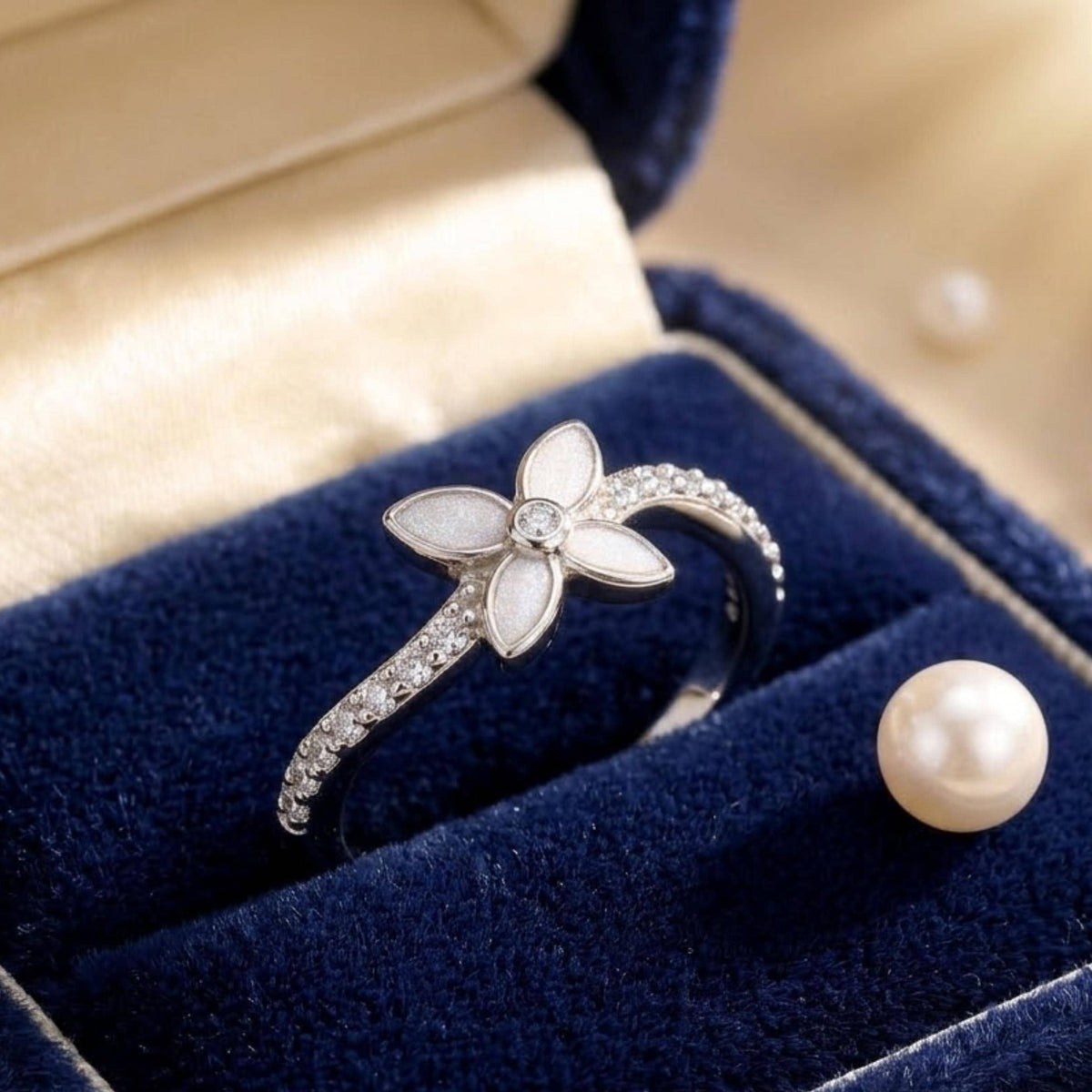 Floral Ashes Ring Kit, Sterling Silver DIY Cremation Keepsake, Petal Memorial Ring