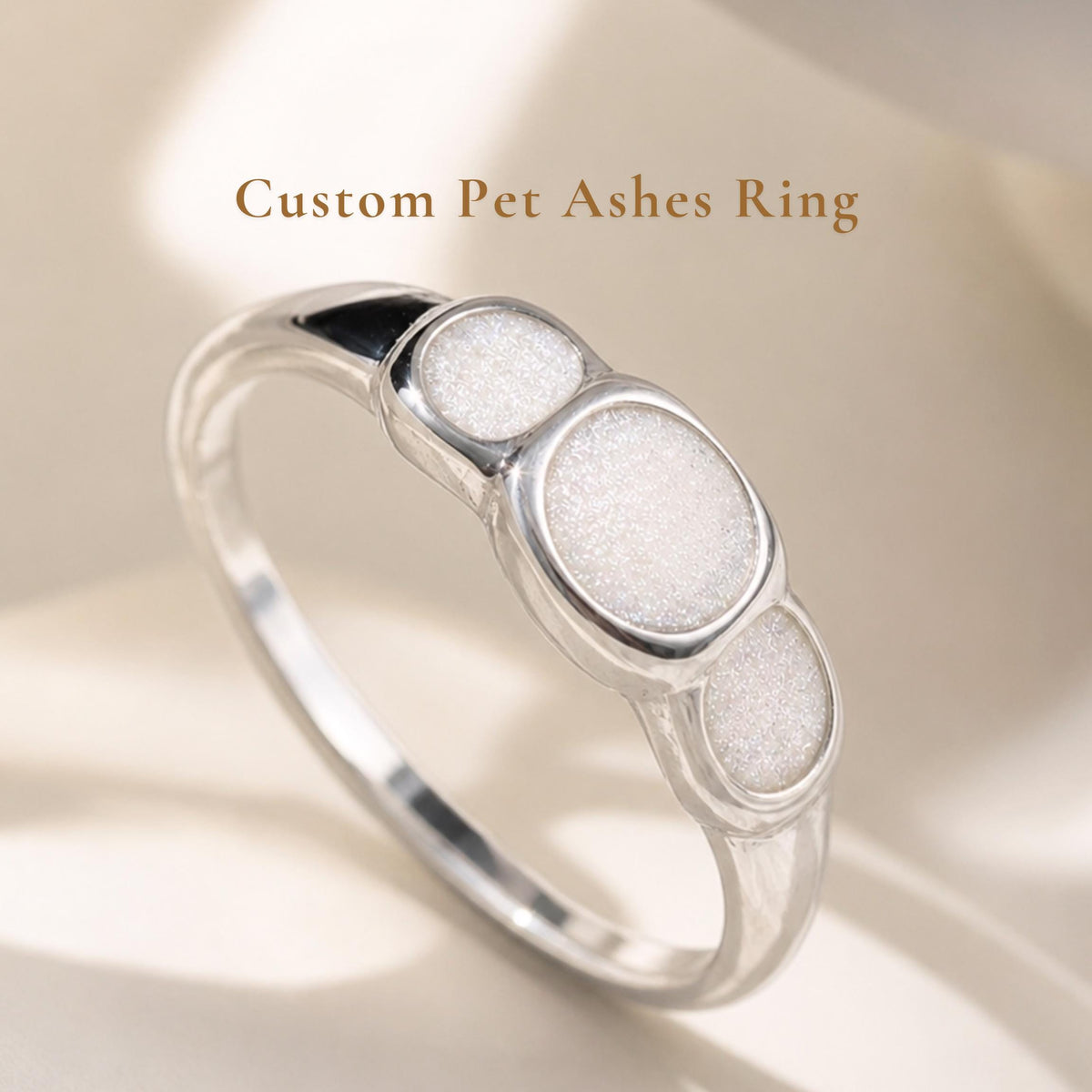 Custom Three Stone Pet Ashes Ring, Sterling Silver Cremation Jewelry, Multi Pet Memorial
