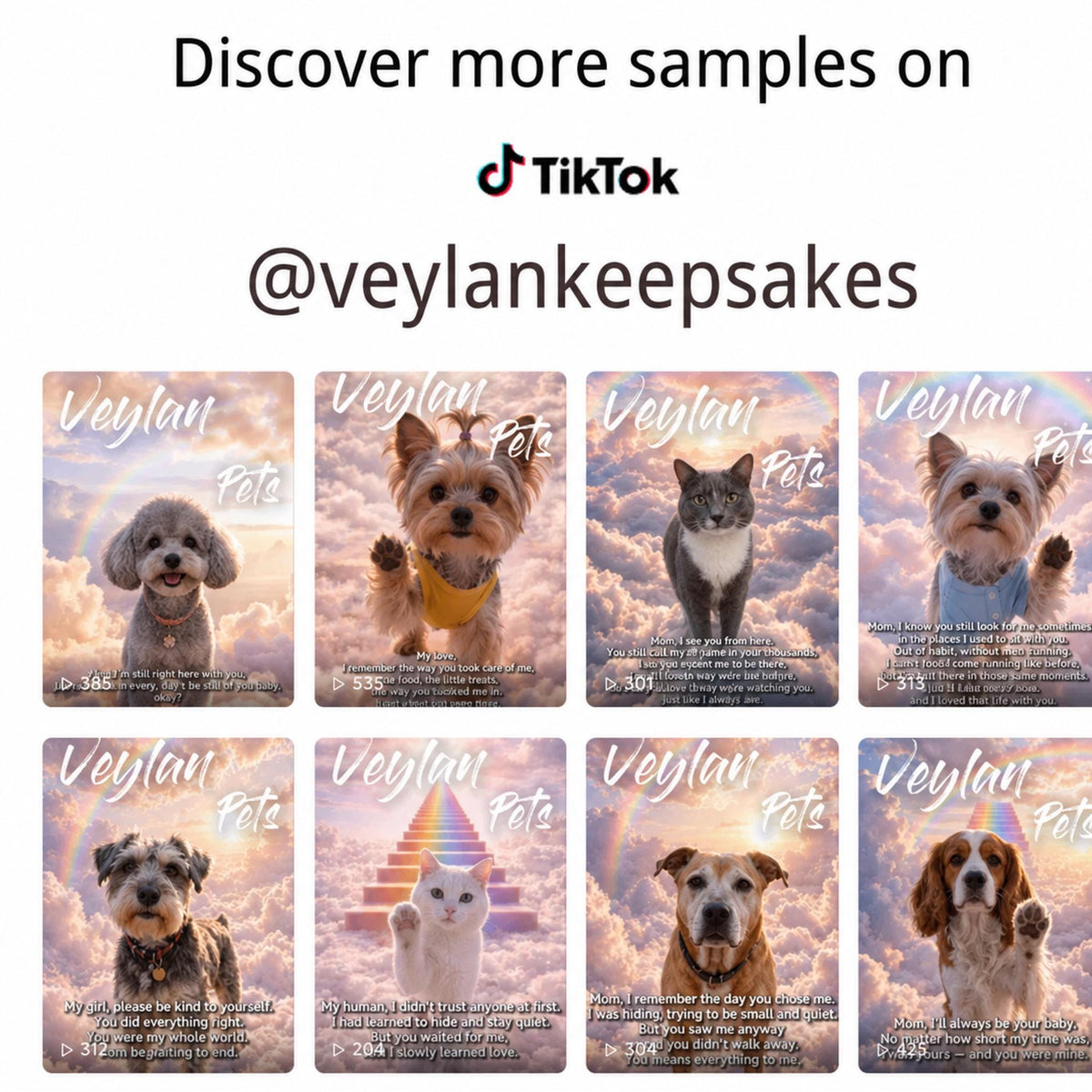 Custom Pet Memorial Video – 10-Second Tribute, Rainbow Bridge Animation (Digital Download)