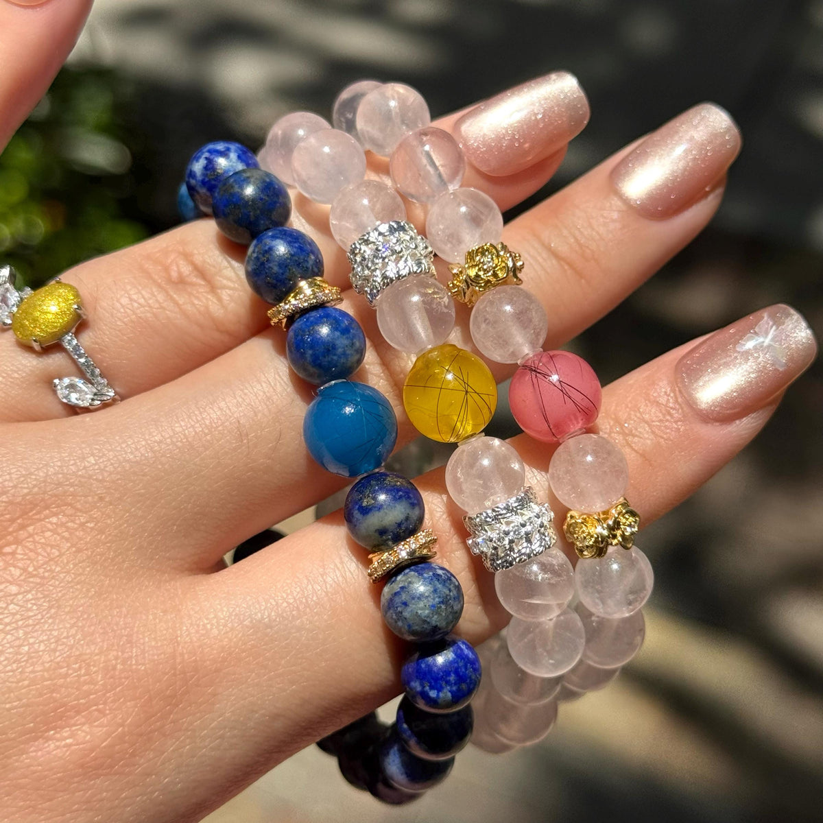 Custom Lapis Lazuli Hair Bracelet, Human Hair Keepsake, Unisex Pet Memorial Jewelry