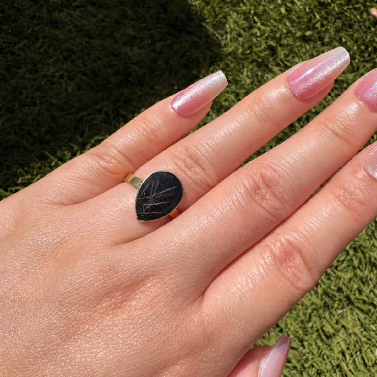 DIY Pet Ashes & Fur Ring Kit, Gold Teardrop Adjustable Memorial Ring, Stainless Steel Hair Keepsake