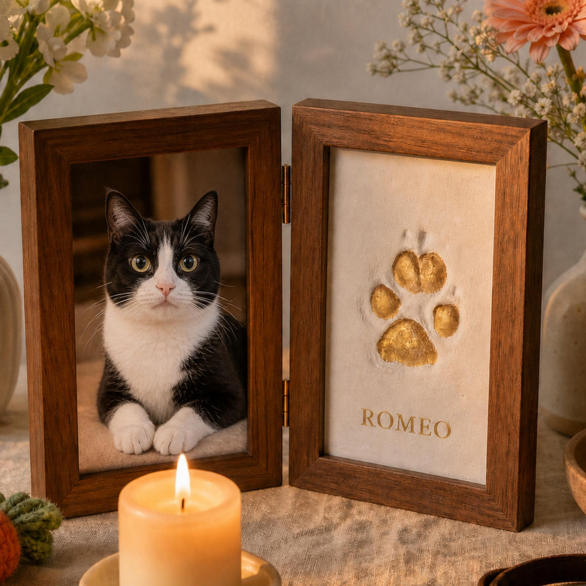 Pet Paw Print Frame Kit, DIY Dog Cat Photo Keepsake, Adoption Gifts, Pet Remembrance Gift