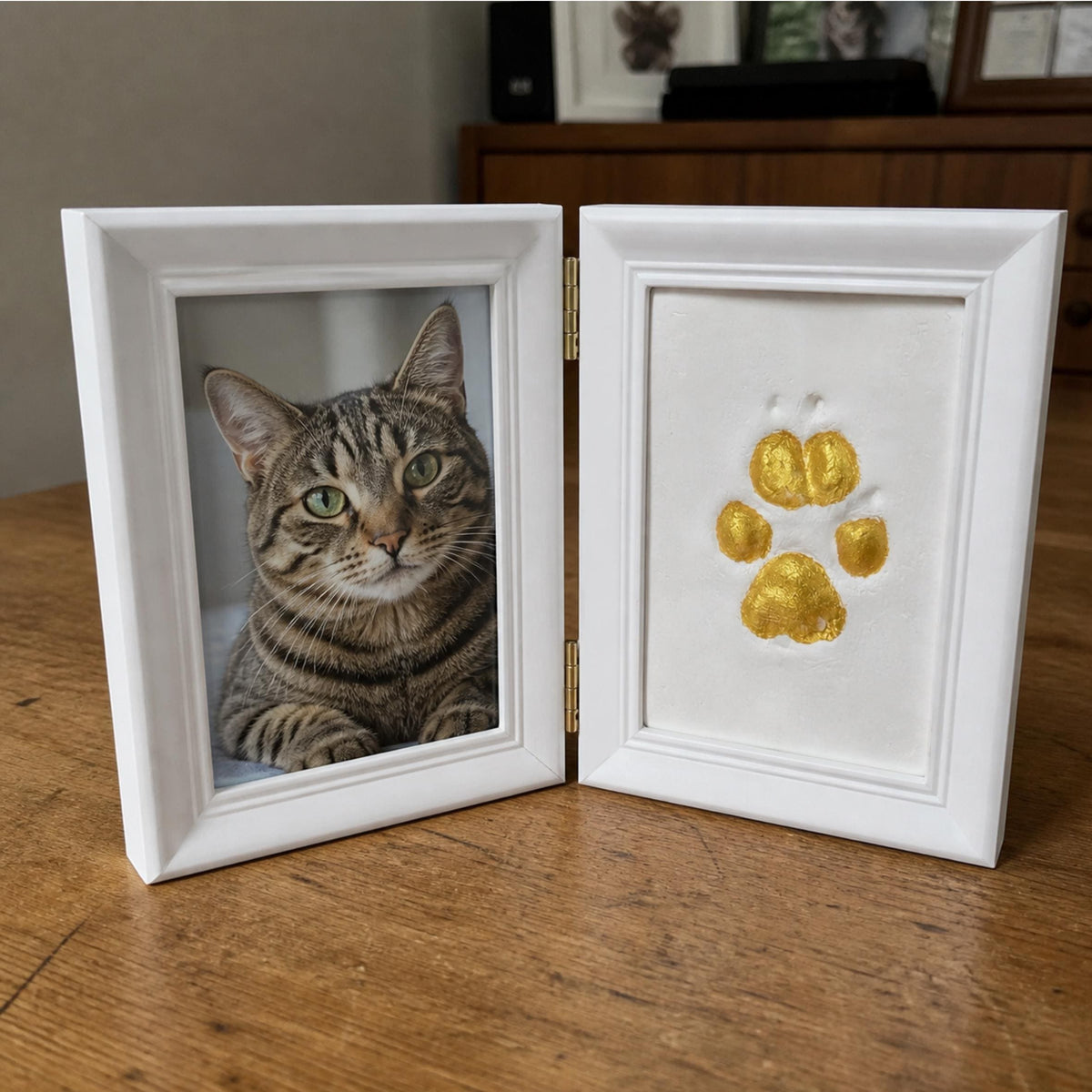 Pet Paw Print Frame Kit, DIY Dog Cat Photo Keepsake, Adoption Gifts, Pet Remembrance Gift