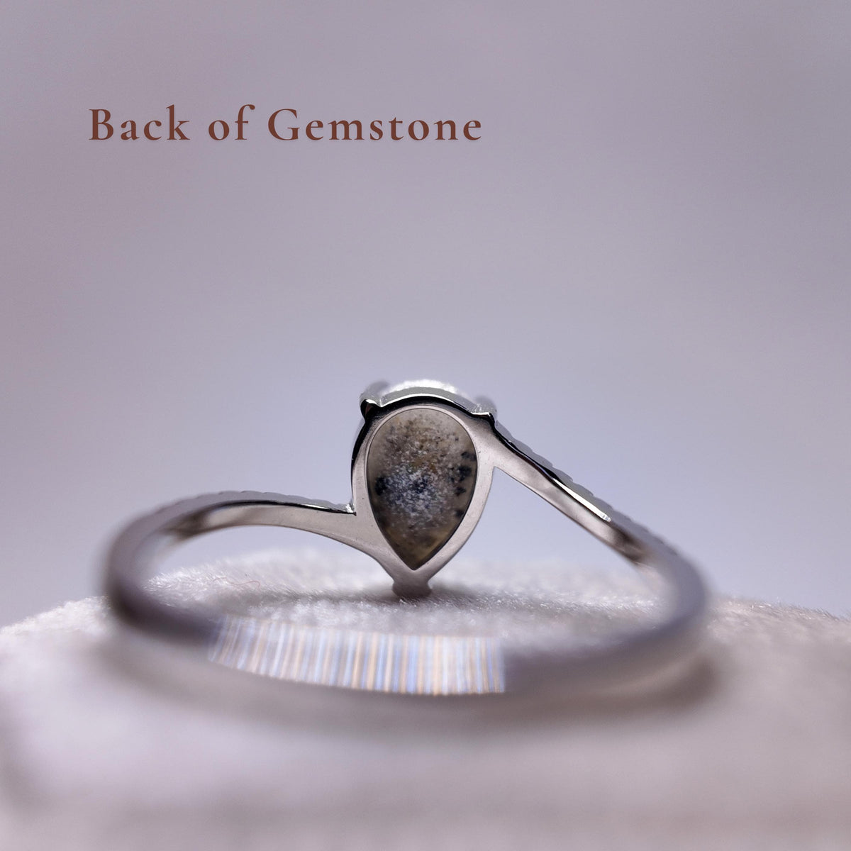 Custom Pear Cremation Ring, Sterling Silver Teardrop Pet Ashes Ring, Eternity Wave Ring